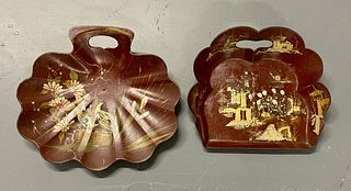 Two Jappaned Lacquered Chinese Pans 455-106