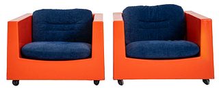 Luigi Pellegrin Italian Modern Lounge Chairs, Pr