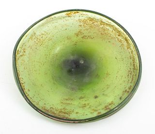 Ancient Coptic Olive Green Glass Plate