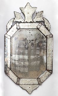 Venetian Wheel-Engraved Silvered Mirror
