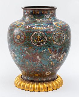 Asian Large Cloisonne Enamel Vase