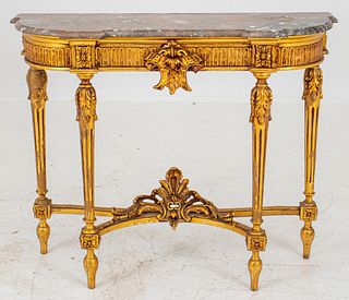 Louis XVI Style Gold-Painted Console