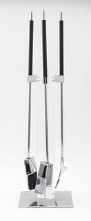 Danny Alessandro Modern Chrome & Lucite Fire Tools