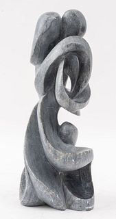 Alain Prevost Stone Sculpture of Embracing Couple