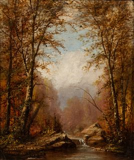 Carl C. Brenner (American, 1838-1888), Brook in an Autumn Wood