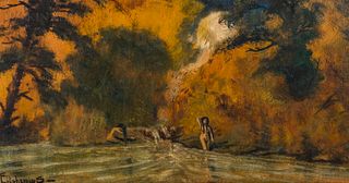 Louis Michel Eilshemius (American, 1864-1941), Autumn Bathers