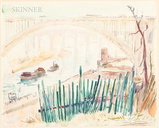 Richard Hayley Lever (American, 1876-1958), Washington Bridge Over the Harlem River