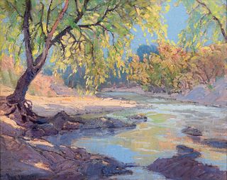 Paul Lauritz (American/Norwegian, 1889-1975), Along the Stream, Pasadena