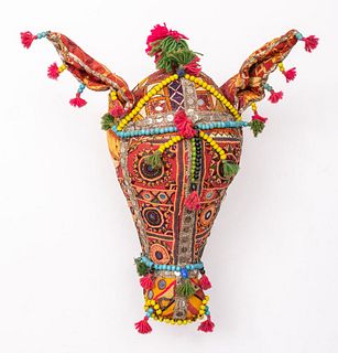 Indian Hand-Woven Cotton Cow Bust