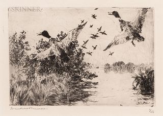 Frank Weston Benson (American, 1862-1951), Frightened Ducks
