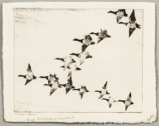 Frank Weston Benson (American, 1862-1951), Flock of Canvasbacks