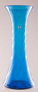 Blenko Blue Glass Vase