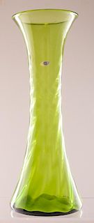 Blenko Twisted Green Glass Vase
