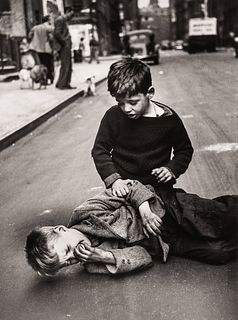 Ruth Orkin (American, 1921-1985), Boys Fighting on Horatio Street, Greenwich Village
