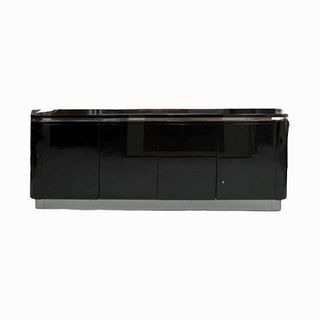 Modern Chrome & Lacquered Credenza