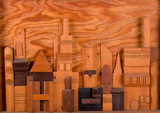 3-D Cityscape Wood Art