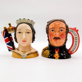 Queen Victoria & Prince Albert Pair D7072 & D7073 - Small - Royal Doulton Character Jug