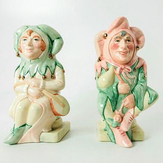 The Jester D7109 and Lady Jester D7110 - Royal Doulton Medium Toby Jugs