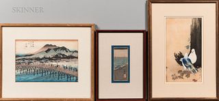 Three Framed Woodblock Prints