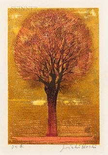 Joichi Hoshi (1913-1979), Evening Tree (Red)