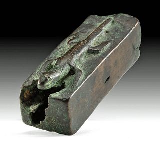 Egyptian Bronze Votive Coffin (for Mummified Reptile)