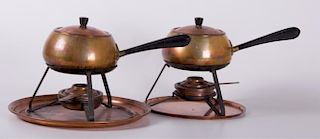 Metawa Holland Copper Fondue Pots, Pair