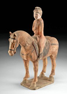 Chinese Tang Dynasty Polychrome Horse / Female Rider