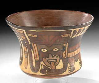 Nazca Polychrome Bowl Anthropomorphic Mythical Being