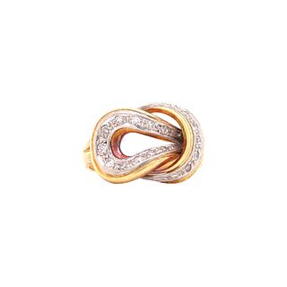 14K Diamond Knot Ring