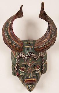 Mexican Horned Tribal  Mask