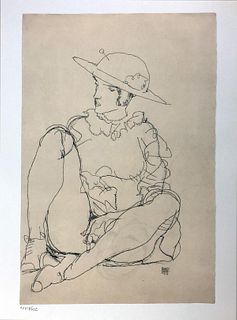 Egon Schiele (After) - Girl with hat