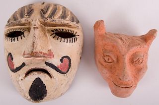 Small Mask Wall Hangers, Two (2)
