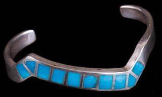 Southwestern Sterling & Turquoise Cuff Bracelet