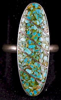 Southwestern Old Pawn Sterling & Turquoise Ring