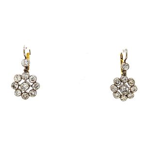 18k Platinum Diamond Rosetta Earrings