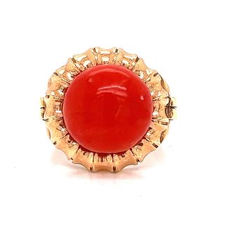 Victorian 18k Coral Ring