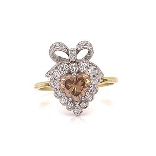18k Fancy Diamond Heart Ring
