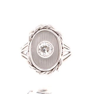 Art Deco Platinum Diamond Crystal Ring