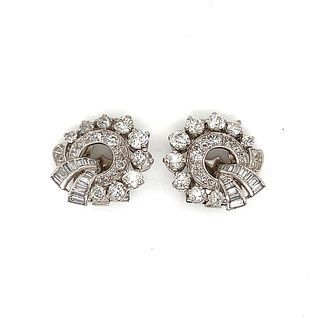 Art Deco 18k Diamond Clip Earrings