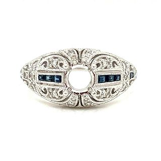 18k Diamond Sapphire Mount Ring