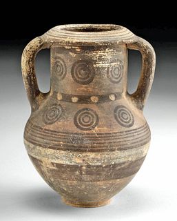 Greek Cypriot Pottery Amphora Bull's Eye Motif
