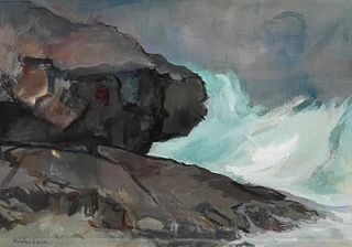 Nicholas Luisi Watercolor, Crashing Waves