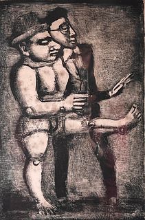 Georges Rouault Lithograph, Grotesques 