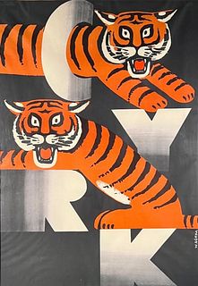 Wiktor Gorka Poster, Two Growling Tigers