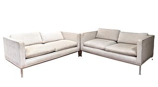 Pair of Erwin Lambeth Upholstered Sofas, Modern