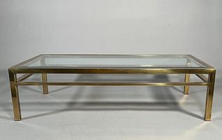 Brass and Beveled Glass Coffee Table