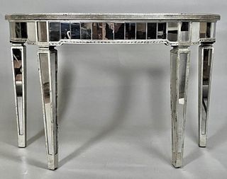 Mirrored Demilune Console Table