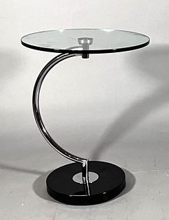 Modern Glass and Chrome Occasional Table