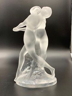 Lalique Molded and Frosted Glass Figure, Deux Danseuses