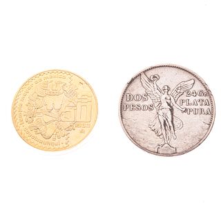 Monedas y medalla en plata y cuproniquel. Peso: 45.6 g.